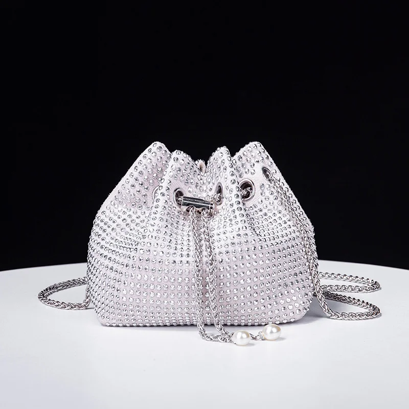 

Diamond Bucket Bag for Women's 2023 Fashion Summer New Korean Diamonds Handbag Chain Shoulder Crossbody Bag cute women bags