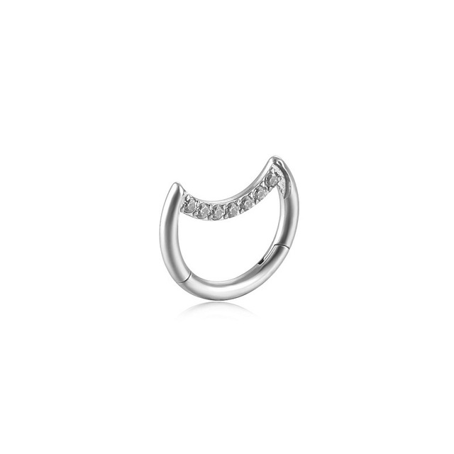 Nose Piercing Ring Hinged Segment Zircon Septum Piercing Clicker Opal Ear Cartilage Tragus Helix Lip Nariz Pircing Cuff Goth