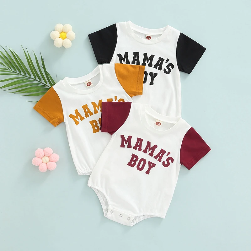 Ma&baby 018m Newborn Infant Baby Boys Romper Summer Short Sleeve