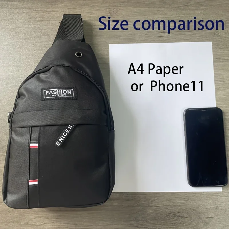 1PC Casual Oxford Men'S Chest Bag - Single Strap Sling Bag for Outdoor Sports, Durable Woven Fabric, Hand Washable