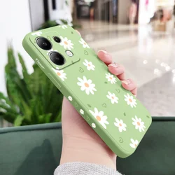 Elegant Tender Daisy Liquid Silicone Phone Case for Redmi Note 11ProPlus (Light Green)