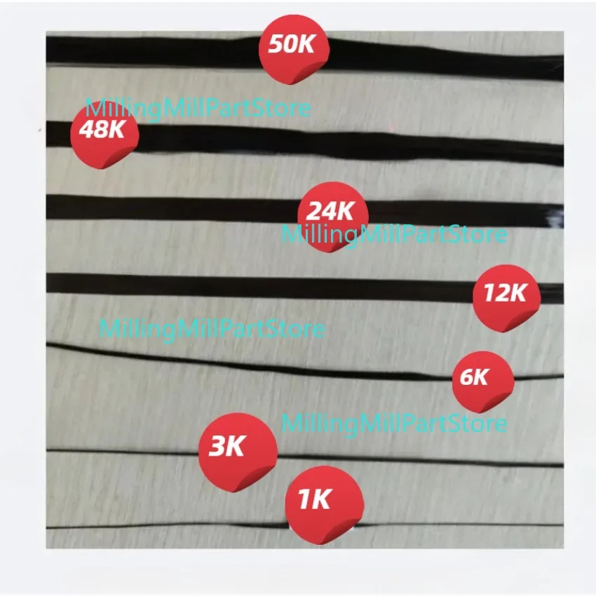 Lenght 30m 1K 3K 6K 12K 24K 48K 50K Carbon Fiber Fibre Tow Filament Yarn Thread Tape