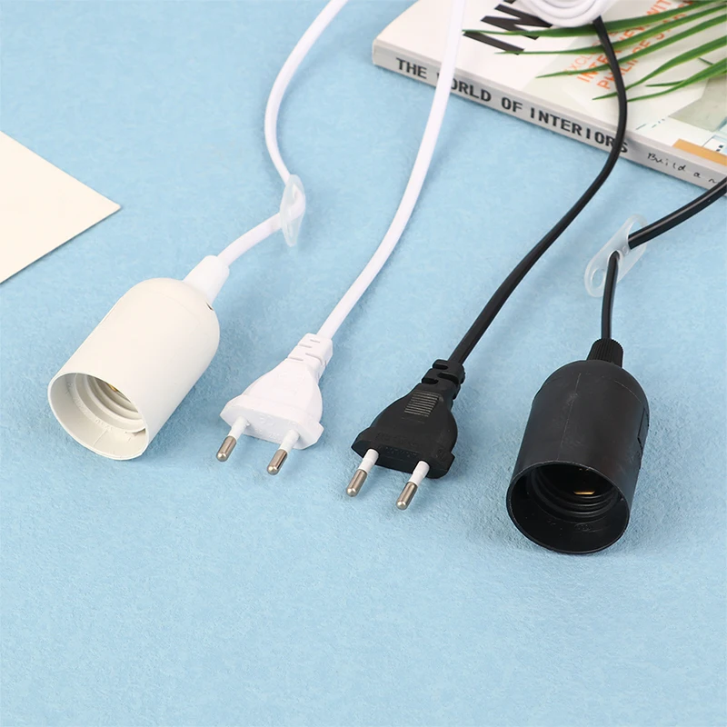 전원 코드 케이블 램프 베이스 플러그, 펜던트 LED 전구 E27 행글램프 서스펜션 소켓 거치대, 스위치 와이어 포함, 1.8M, 1 개