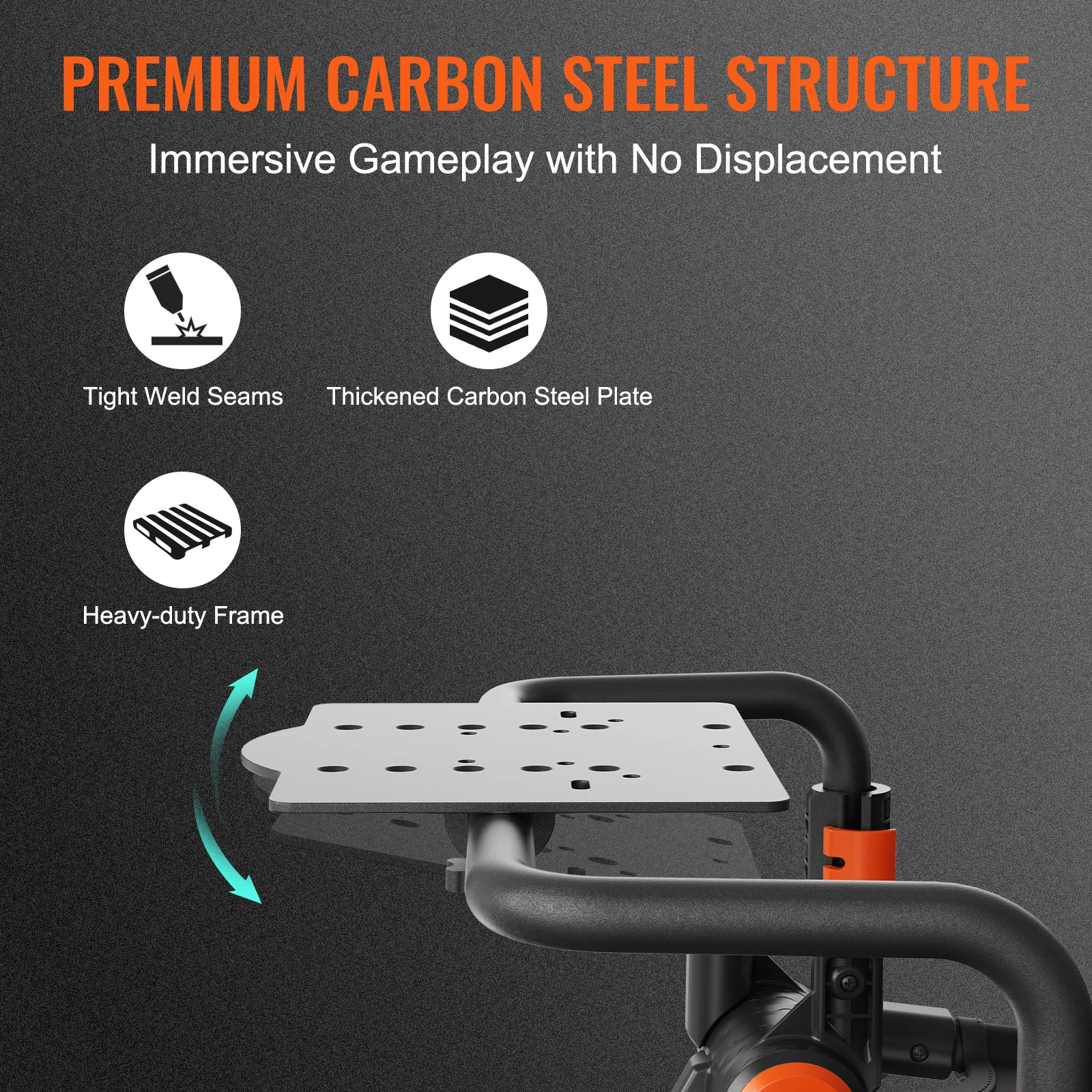 VEVOR Racing Wheel Stand Foldable Fit For Logitech Thrustmaster Fanatec Hori Mad Catz Carbon Steel Driving Simulator Cockpit 3