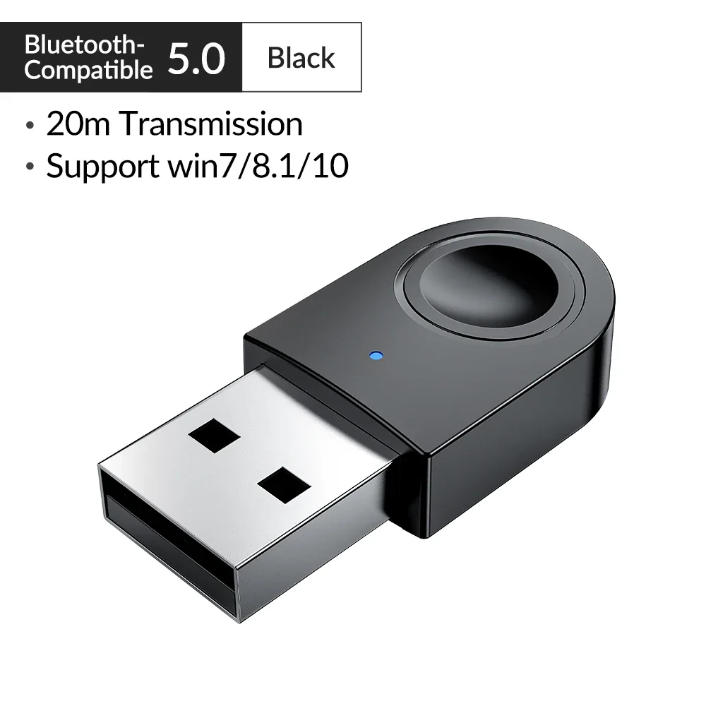 thumbnail image 1 of Adaptador USB Bluetooth 5.0 de ORICO, miniratón inalámbrico, receptor de audio y música, transmisor para PC, altavoz, ratón, portátil, 1 of 5