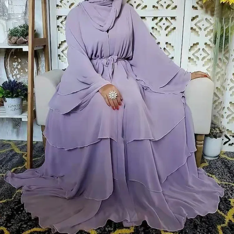 Chiffon Open Abaya Dubai Turkey Kaftan Muslim Cardigan Abayas Dresses For Women Casual Robe Kimono Femme Caftan Islam Clothing