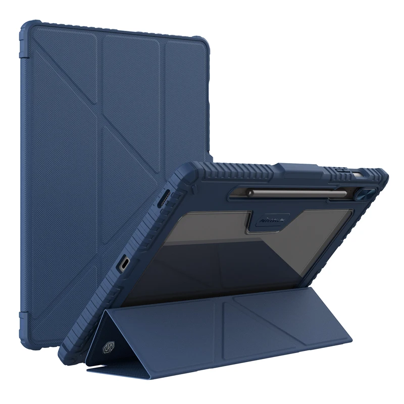 Nillkin-capa de Couro para Samsung Galaxy Tab Multi-angle Smart Wake Dormir Flip Slide Cover Proteção da Câmera s9 fe Mais 124