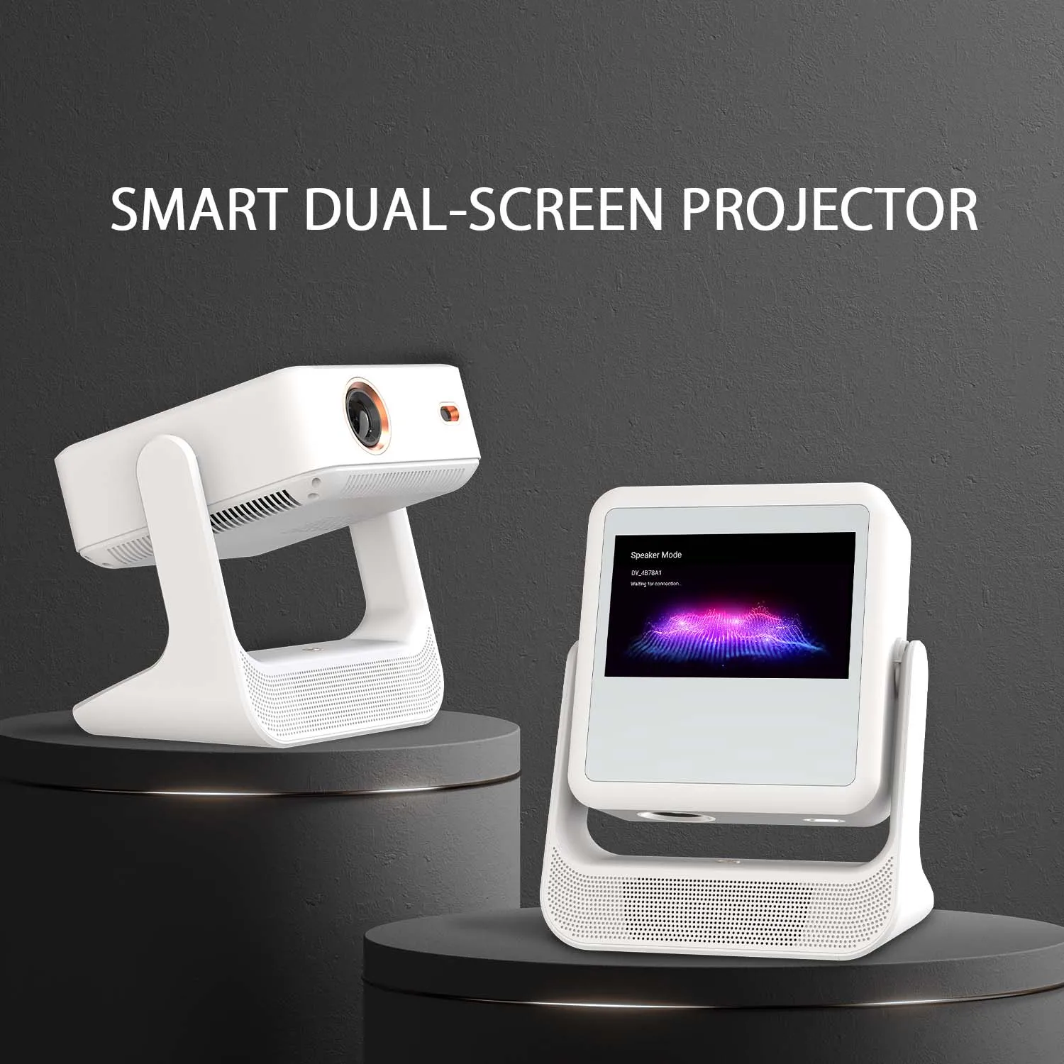 프로젝터 4K HD, 8인치 터치, WiFi 블루투스, 듀얼 스크린, HDMI USB, 미니 홈시어터 게임