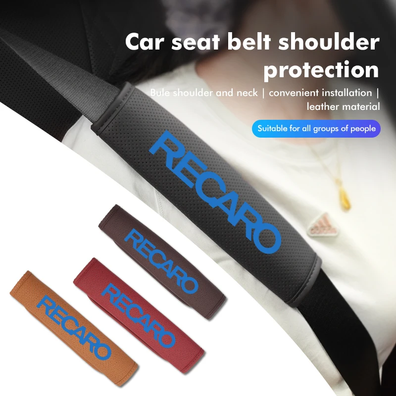 2 Pezzi Di Copertura Della Spalla Della Cintura Di Sicurezza Dell'Auto In Pelle Per Recaro Nan