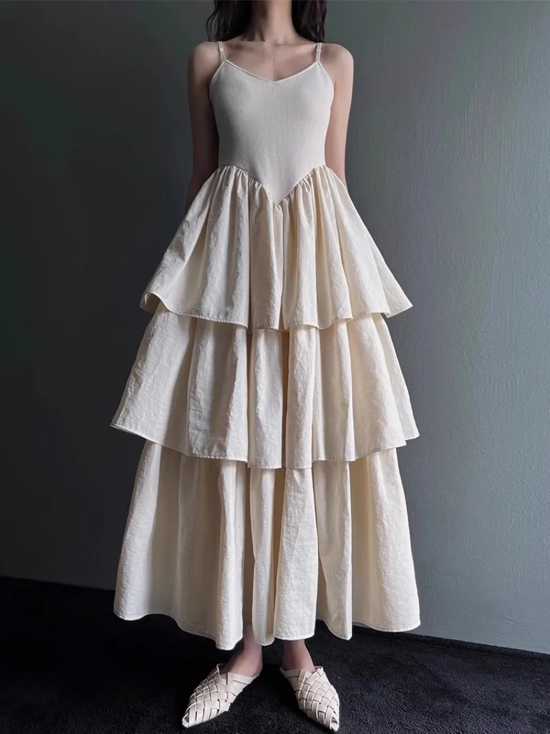 

Simple Spaghetti Straps Evening Dress Sweetheart Cascading Ruffle Tea Length Vestido Fiesta Simple Solid Color Modest Party Gown