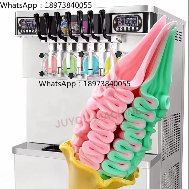 7 Flavors Popular Cone Soft Ice Cream Machine Commercial Frozen Frozen Treat Maker Ninja Ice Cream Maker Machine