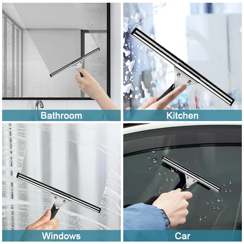 Glass Cleaning Squeegee Window Wiper 25 36 45cm Window Cleaning Tool Rubber Blade for Bathroom Shower Home Car Glass Cleaning 5