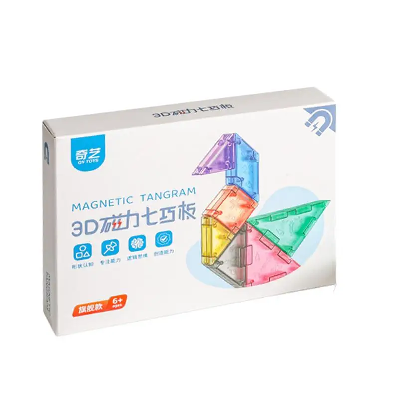 

Головоломка Tangram, развивающие сенсорные игрушки для детей с коробкой для хранения, головоломки Монтессори, сенсорные игрушки, развитие творческих навыков для Бо