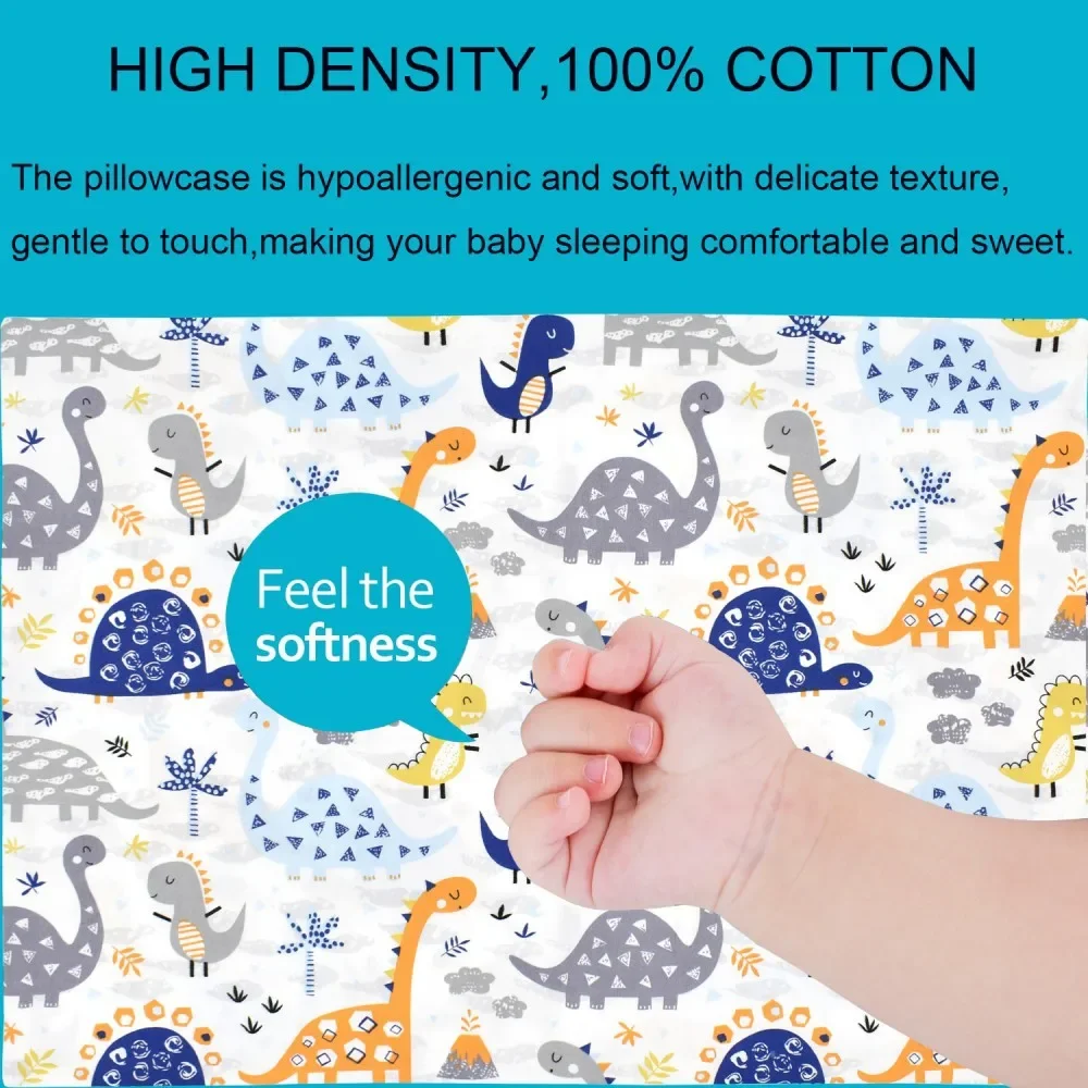 49*36CM Natural Cotton Plane Toddler Pillowcases, Super Soft and Breathable Thick Fabric Travel Pillow Cases with Envelope