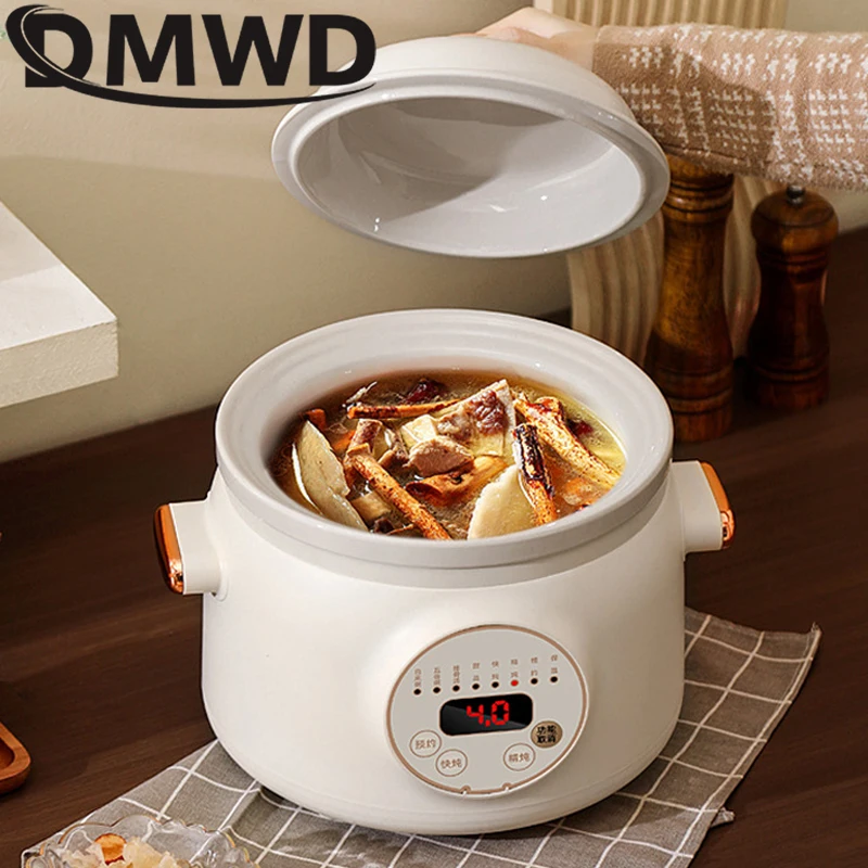 1.8L Electric Slow Cooker Ceramic Liner Stewer Household Automatic Stewing Pot Stew Soup Porridge Health Pot Baby Food Cooker 4