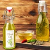 Swing Top Glass Bottles for Olive Oil Homemade 8 oz Clear Flip Top Bottles with Airtight Lids Labels for Storing Homemade Oil 6