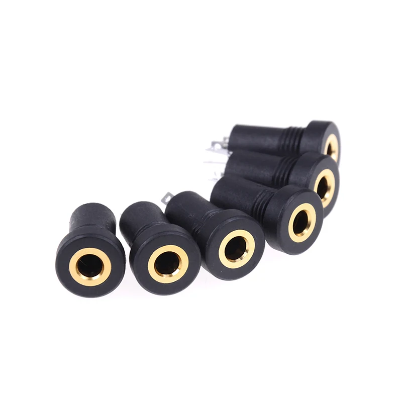 10 Connettori Jack Femmina 3.5mm Stereo Per Montaggio A Pannello - Placcati Oro Con Dado, Per Cuffie E Audio