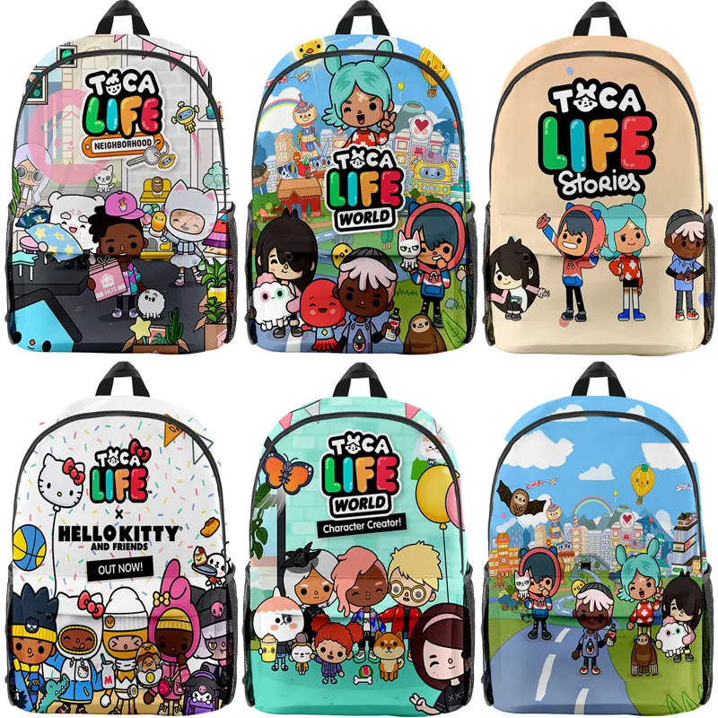 

Game Toca Life World Backpacks Children Cartoon 3D Print School Backpack Boys Girls Bagpacks Anime School Bags Fashion Mochilas