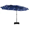 15ft Double Sided Patio Umbrella with Solar Lights, Large Market Umbrellas with Base Included, Crank Handle and 36 LED Lights 6