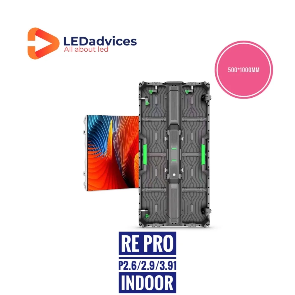 RE PRO Series P2.6 P2.9 P3.91 500*1000 Indoor LED Screen Video Wall Digital Display 3840Hz Rental Fixed Installation Hot Sales p2 5 3840hz full color smd1415 320x160mm led module panel for outndoor video display wall rental fixed installation screen