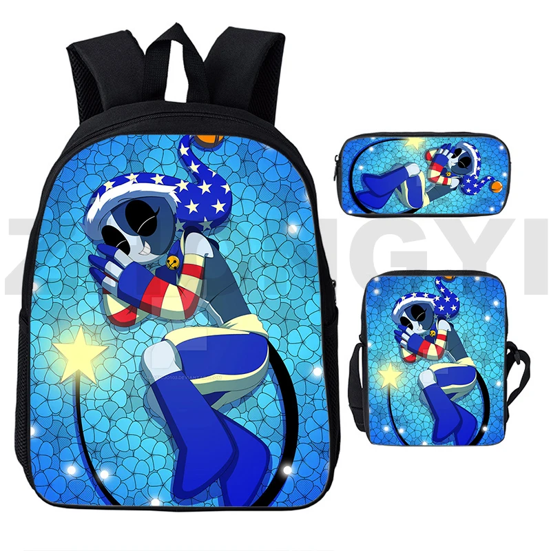 3 Pz/Set Harajuku Anime Fnaf Sundrop Moondrop Zaini Con Stampa 3D Popolare Cartoon Kids School Bags Fashion Canvas Mens Bookbag