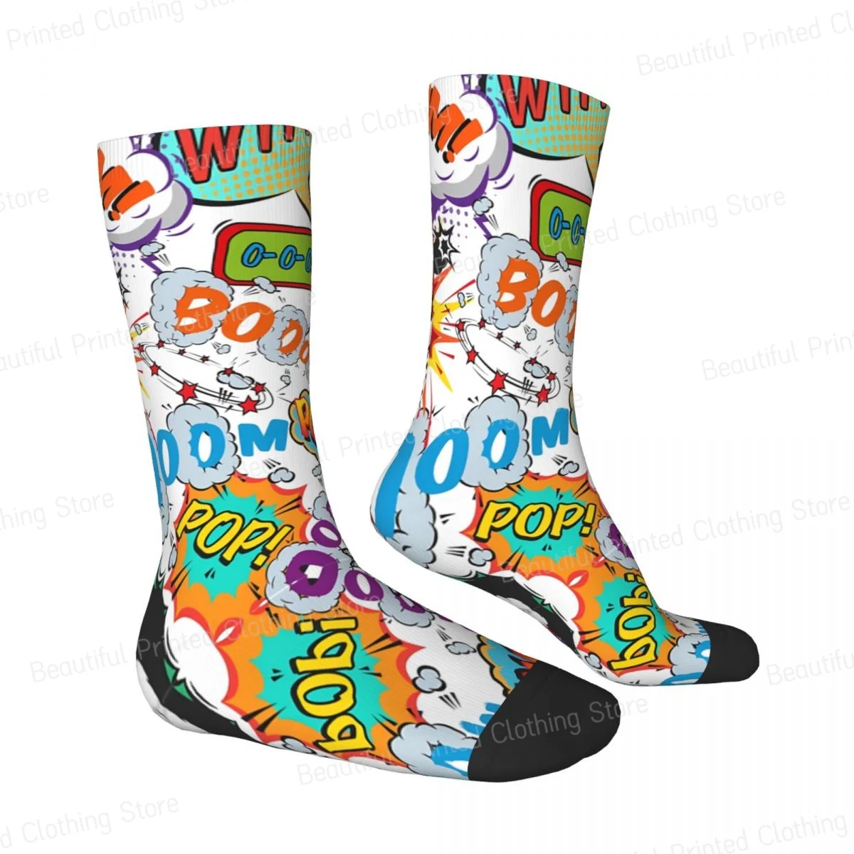Vibrant Pop Art Graffiti Novelty Socks