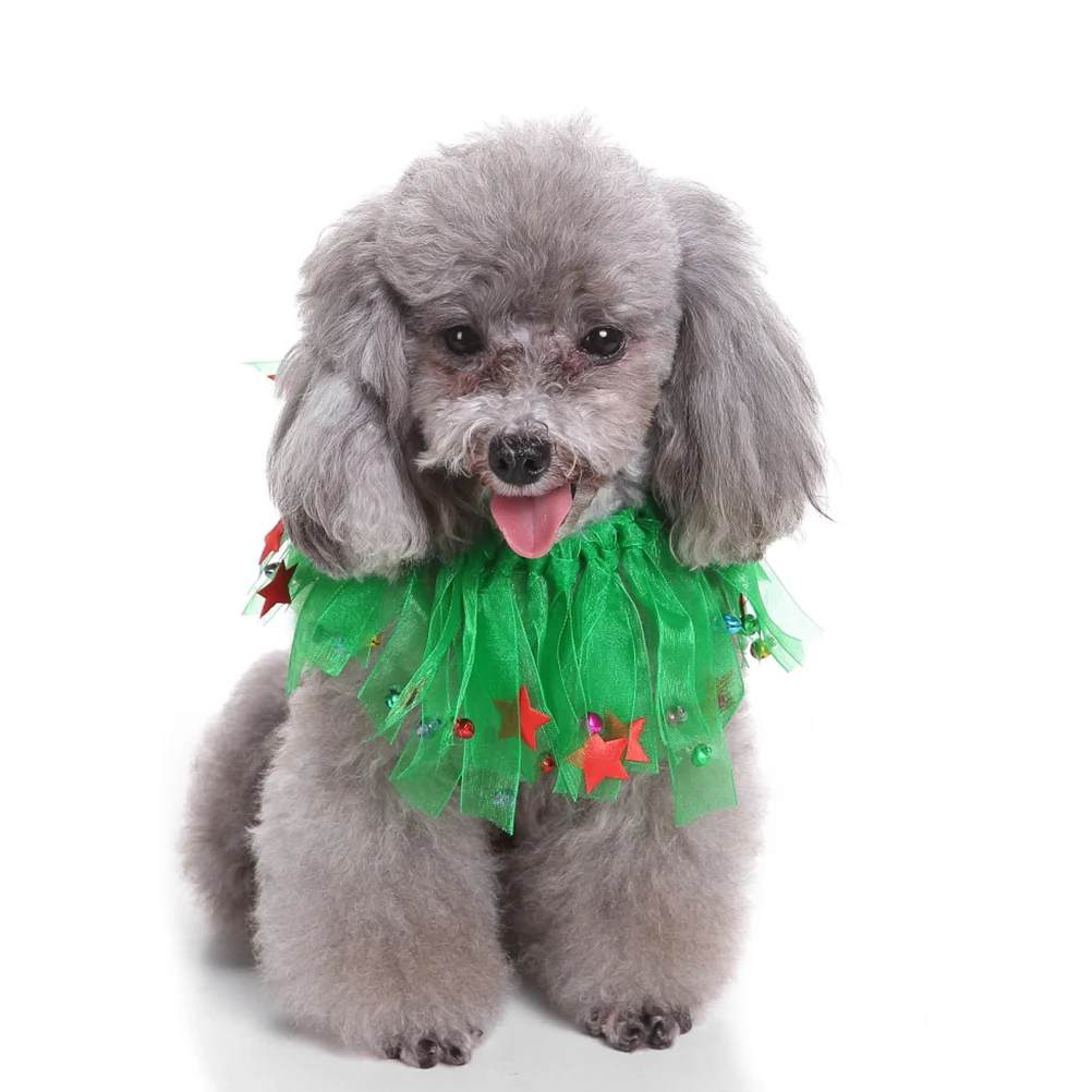 

Pet Christmas Ribbon Collar Scarf Halloween Costume Dog Decorative Elastic Necklace