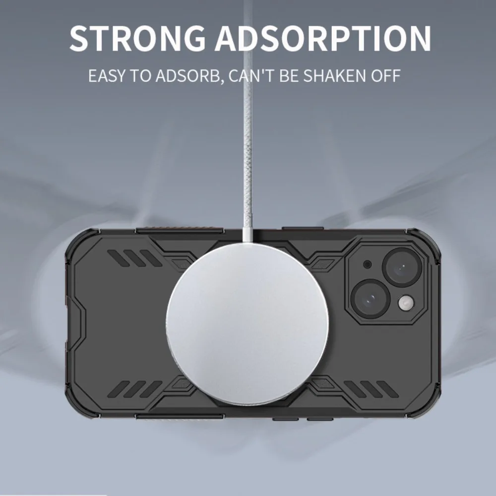 Rugged Magnetic Shockproof Armor Phone Case with Wireless Charging Compatibility