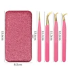 Eyelashes Tweezers Bag Set Precision Stainless Steel Clip Lashes Extension Application Tools Tweezer Storage Protective Box 3