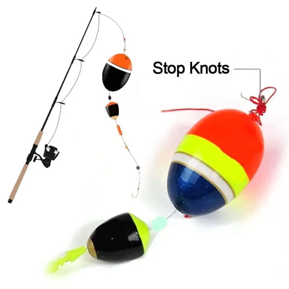 50pcs Plastic Cotton Thread Bobber Looper Cotton Thread 3Colors Fishing Bobber Float String Rope Buoy Fishing Float