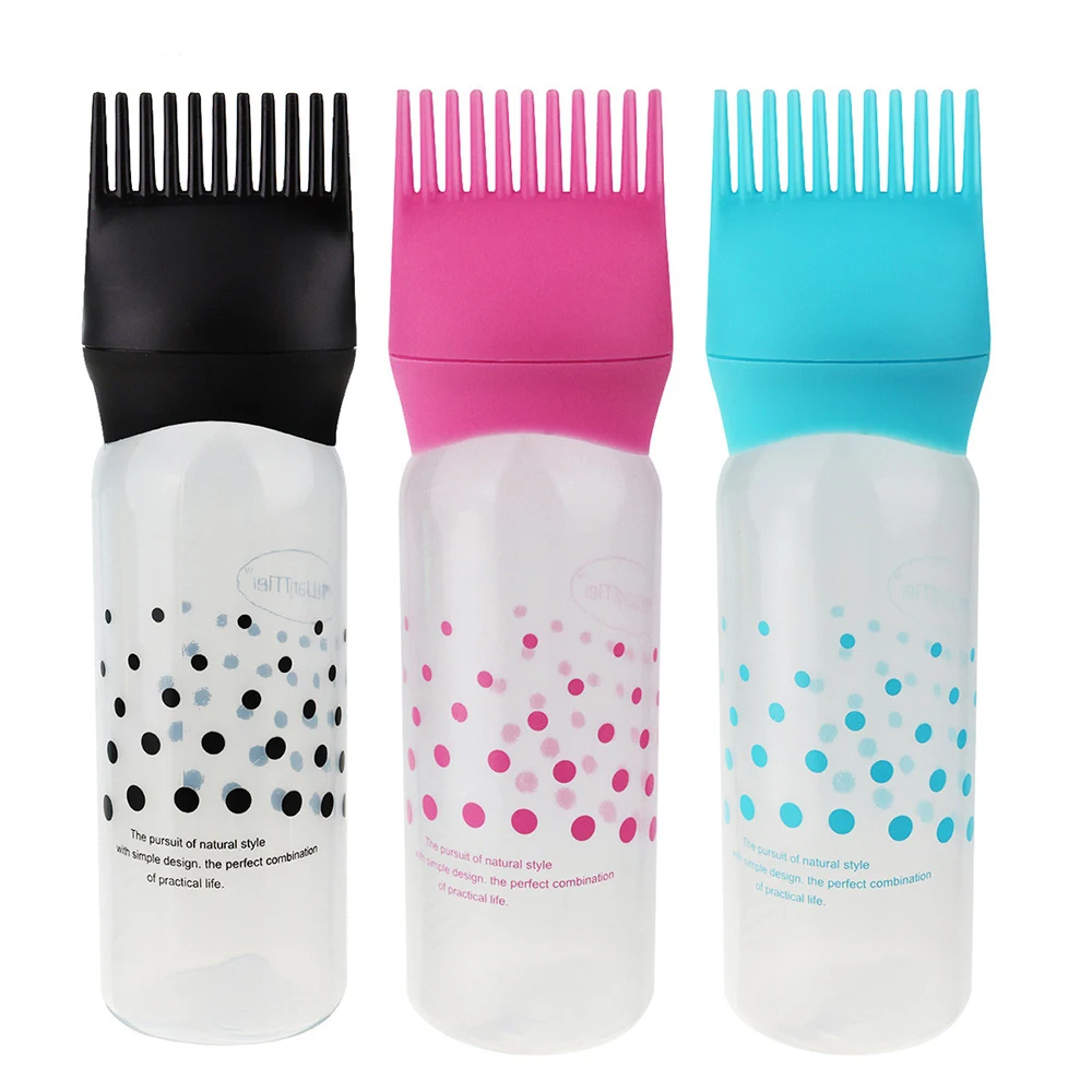 Plastic Shampoo Bottle Oil Comb Dispensing Applicator Bottles 3 Colors Big Capacity Salon Hair Coloring Hair Styling Accessories hair oil applicator bottle hair dye applicator bottle hair dyeing bottle hair dye bottle cosmetic plastic bottle