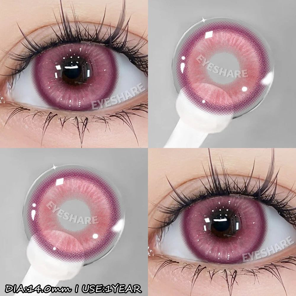 Vibrant Cosplay Pink & Purple Contact Lenses for Halloween Beauty Makeup