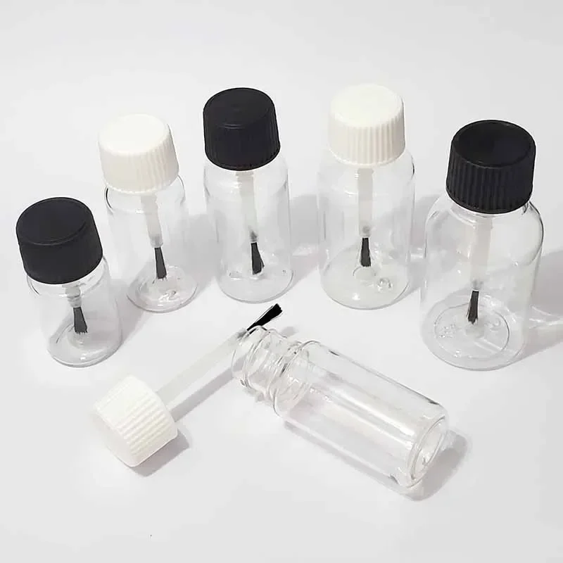 Plastic Nail Polish Bottles Empty Cosmetic Containers Clear Liquid Sample Bottle With Brush 5/10Pcs 5ml 10ml 15ml 20ml 30ml refillable nail bottle,makeup empty bottle,cosmetic bottle,cosmetic sample container,cosmetic dispenser bottle,refillable cosmetic bottle,cosmetic bottle set,mini cosmetic bottle