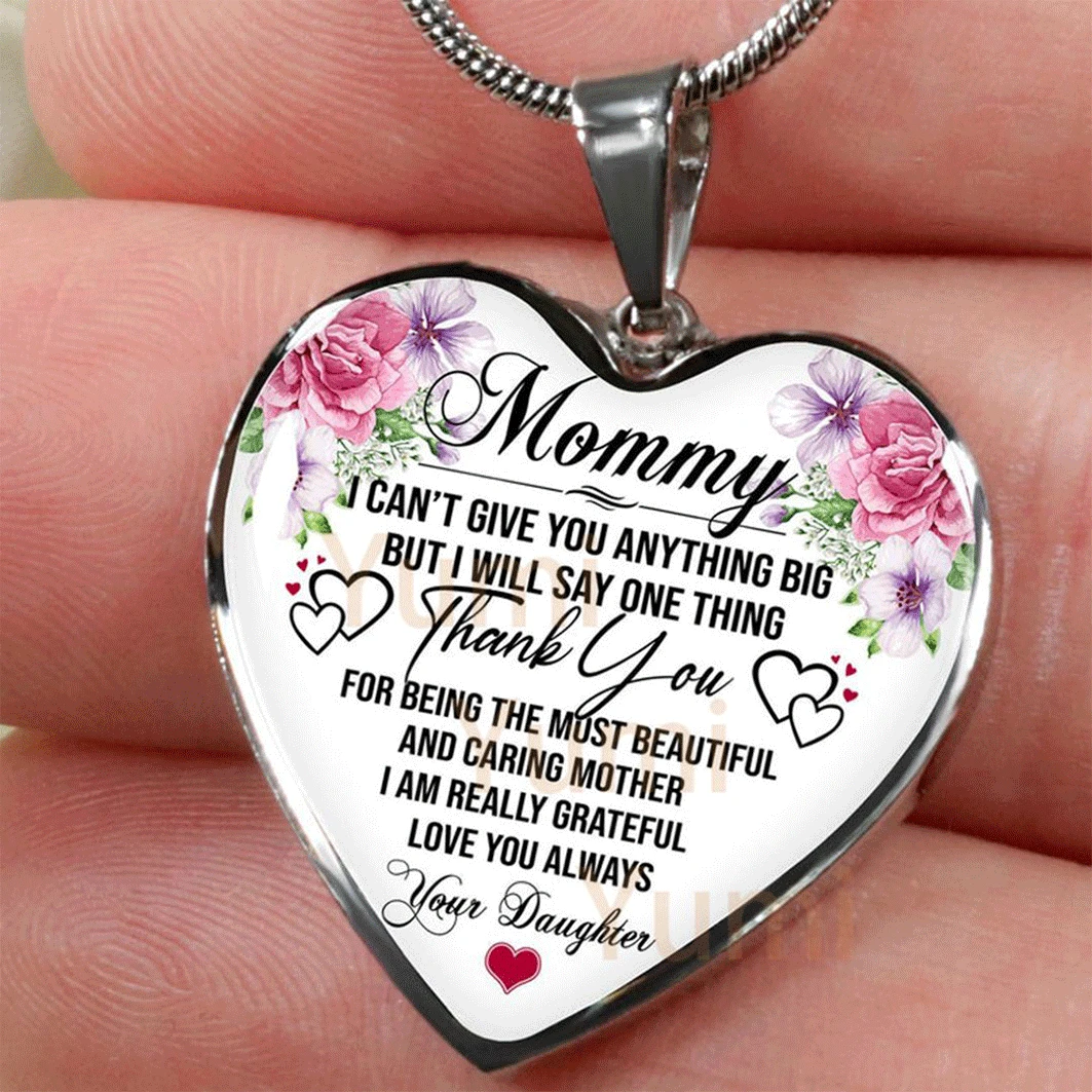 Heart Pendant Daughter Heart Pendant Necklace Daughter Mom Necklace