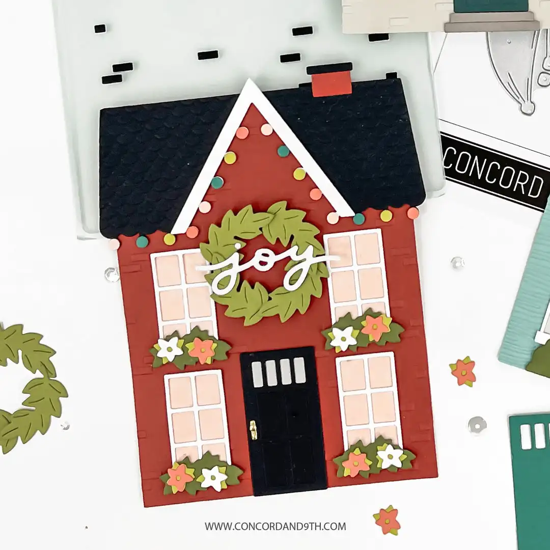 New Village House Lighted Clear Stamps Metal Cutting Dies Stencil Hot Foil for DIY Scrapbook Handcraft Card Craft Template