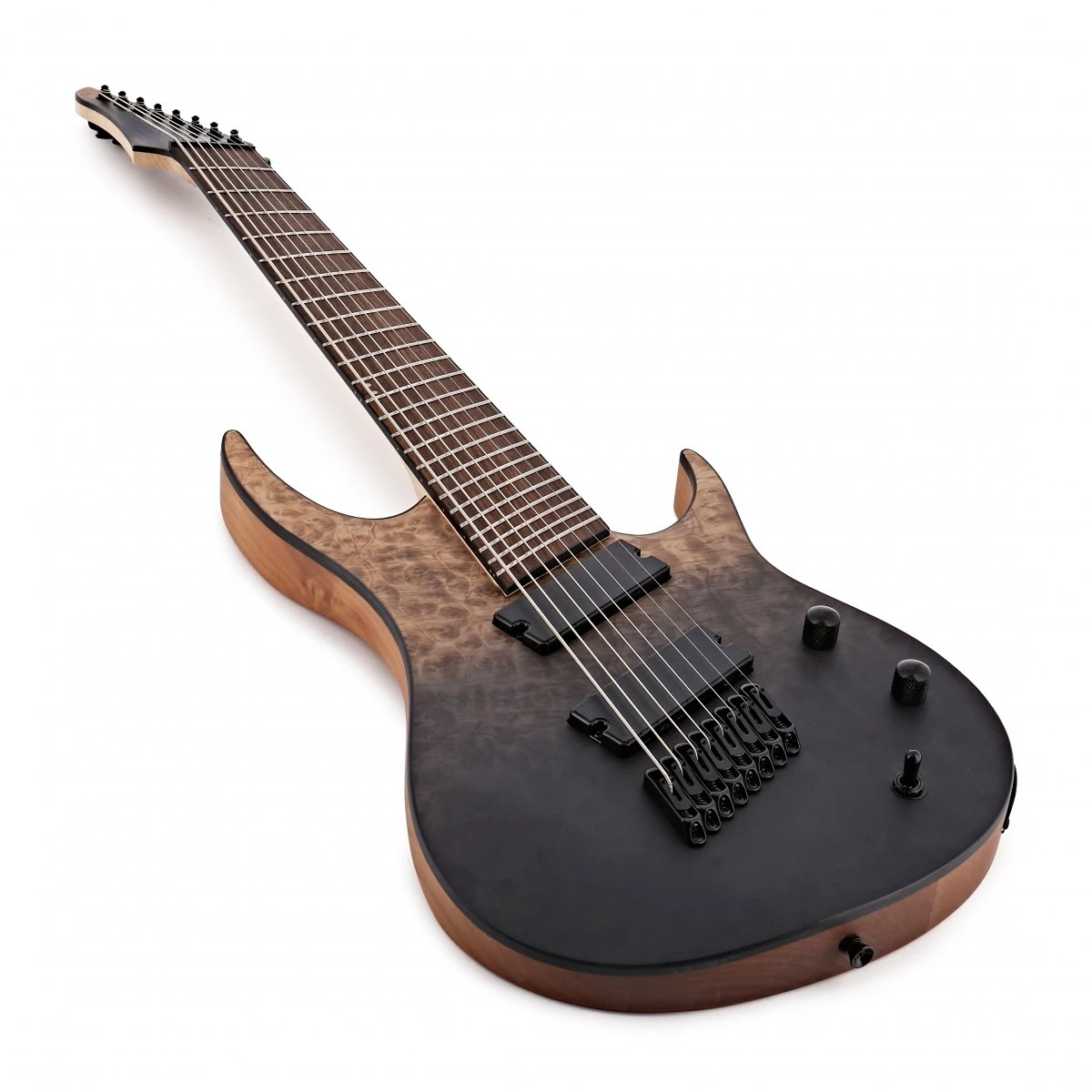 Rare Pro Fanned Fret 8 String Guitar Grey Tide Fade Black Hardware Professional Guitar