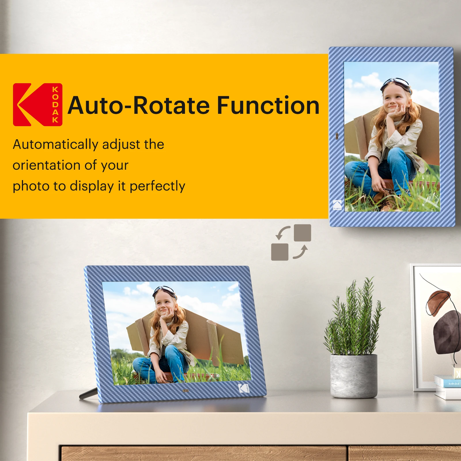 Kodak 10.1 Inch Electronic Picture Frame with Remote Control 1280*800 HD Display Music Video Player Calendar Clock Room Decor acrylic digital photo frame