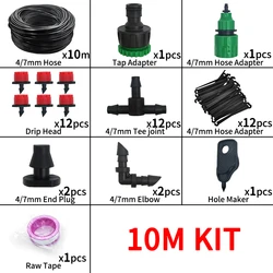 Versatile Drip Irrigation System with Adjustable Watering Drippers (10M KIT)