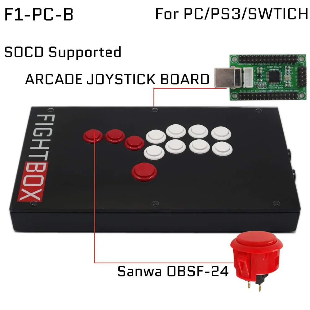 アーケード用Hitboxゲームコントローラー,ファイティングスティック 