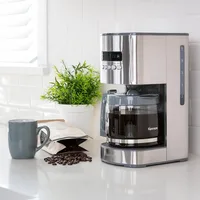 12 cup Drip Coffee Machine Reusable Filter Programmable Timer Digital Display Charcoal Water Filter Regular Bold Stainless Steel 2