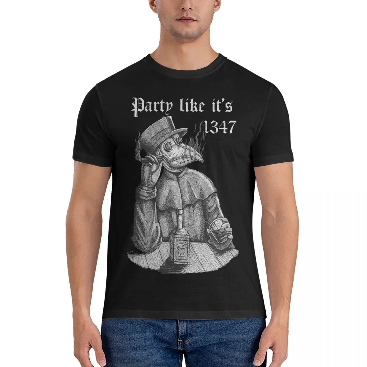 

Мужская футболка с коротким рукавом и круглым вырезом, из чистого хлопка