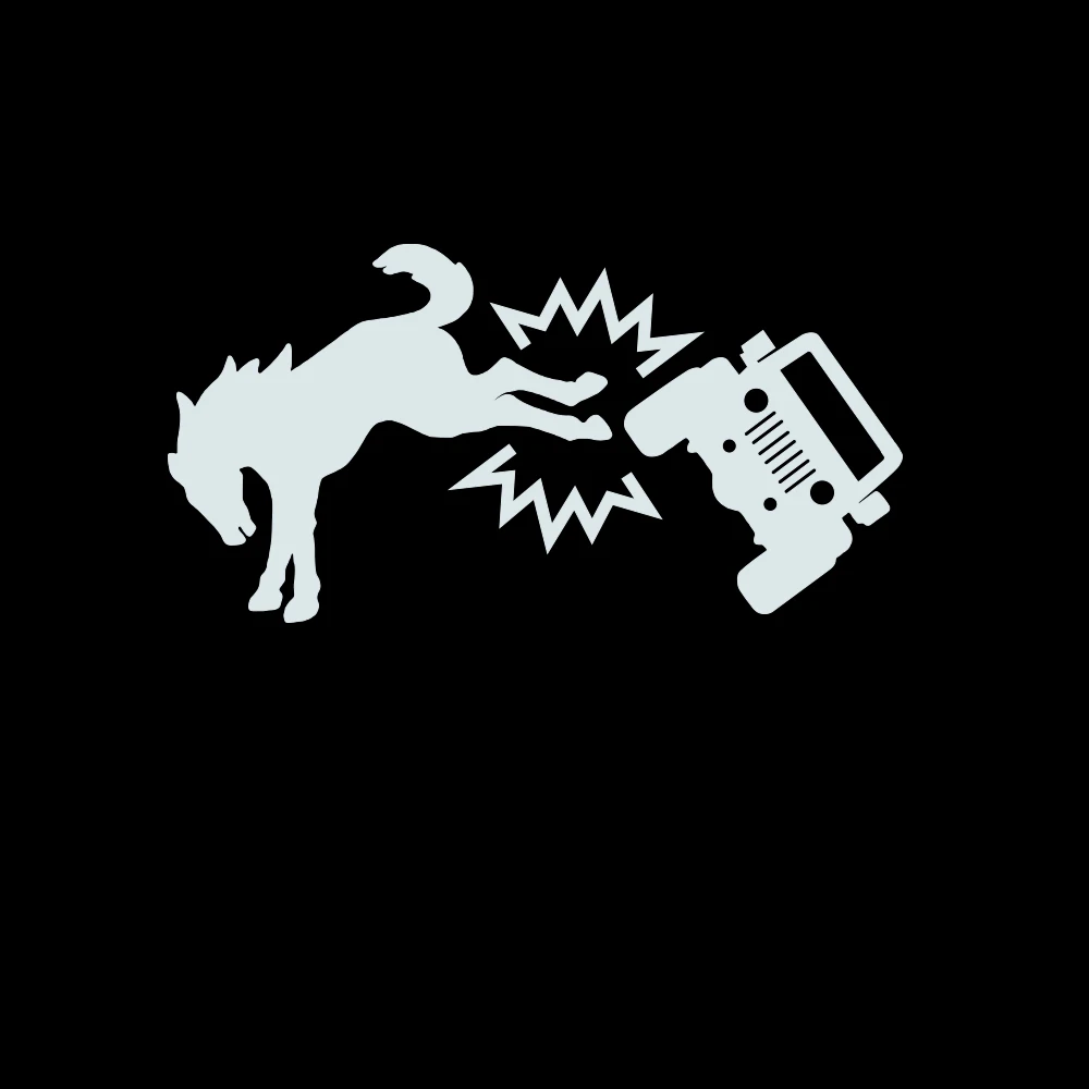 Humorous Bucking Kicking Car Bumper Sticker - Waterproof Die-Cut Decoration