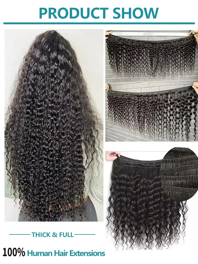 Human Hair Extensions Cosdelu 30 34 Inch Water Curly Remy 100% Human Hair Water Wave 1 3 4 Bundles Deep Wave Double Weft