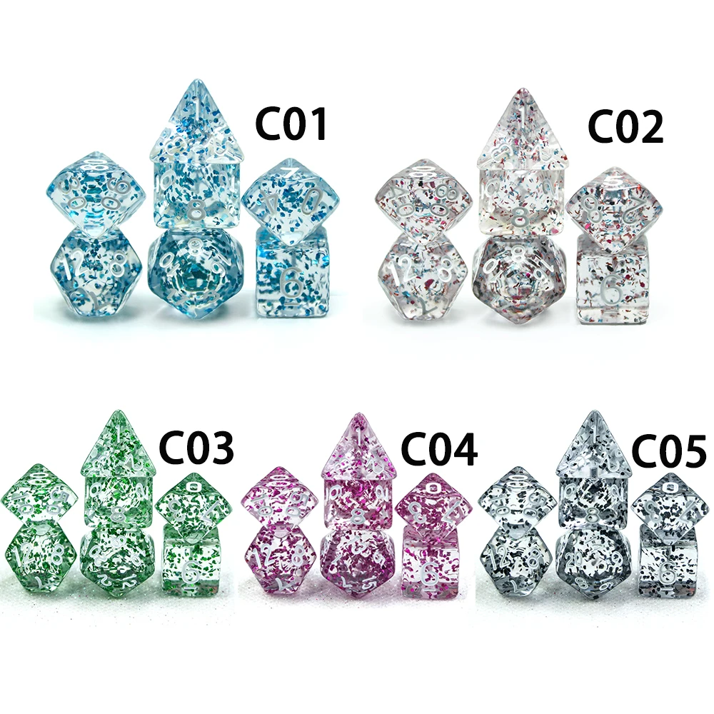 Colorful Universe Galaxy Dice Set of D4-D20 Shinny Effectt Cool for DND RPG Boardgame Party Gift