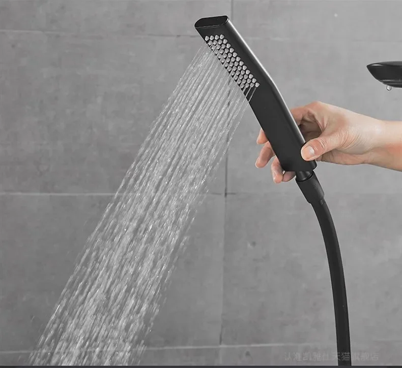 Description Picture 6 of itemBlack Faucet Set Floor Decked Brass Waterfall Bathtub Mixer Morden Style Bathroom Taps