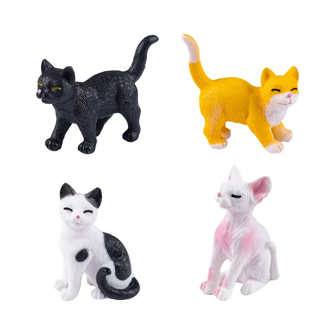 6Pcs/set Cute Cat Figures Animal Model Realistic Ragdoll Cat Ornament Miniature Fairy Garden Decor Accessories 5
