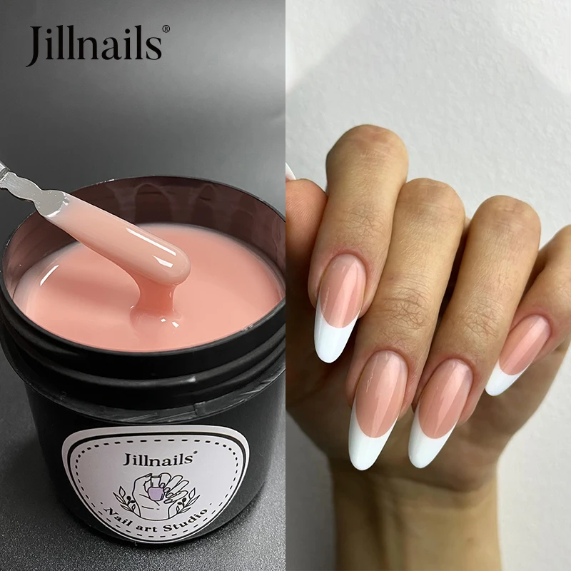 Jillnails Builder Nail Gel for Nails Extension Natural Medium Gel 100ml Self Leveling Gel Milky Pink White Building 4