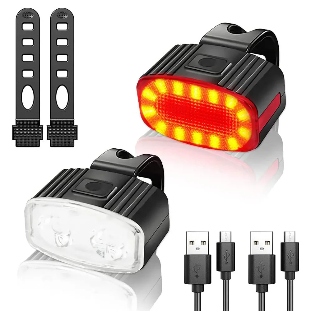 Juego de luces delanteras y traseras para bicicleta linterna LED con juego-de-luces-delanteras-y-traseras-para-bicicleta-linterna-led-con