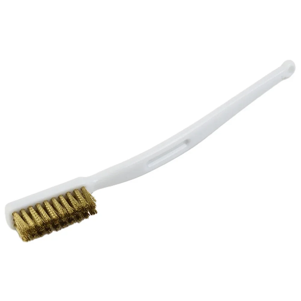 White Plastic Handle Brass Stainless Steel Nylon Cleaning Polishing Detail Metal Rust Brushs Home Kits Hands Tools