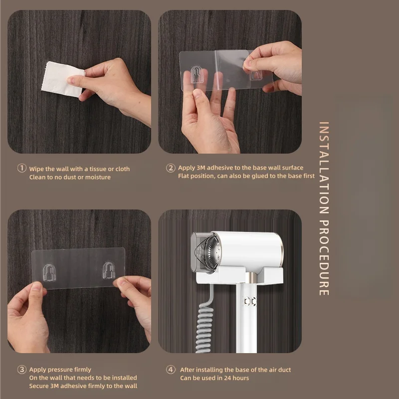 Latest Hotel Professional Hair Dryer, High-Power Quick Drying, No Drilling Wall Mounted Hair Dryer, Household Appliances 220V 6